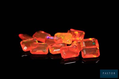 orange fire oplite faceted cubes