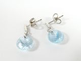 a pair of blue topazte earrings on a white background