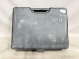 a close up of a black case on a white background