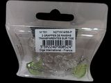 a plastic package with a green leaf inside of it