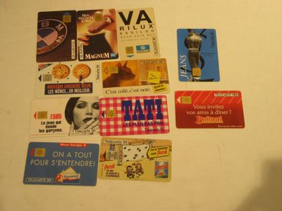 Lot DE Telecartes Pub .5 - 7 Euro