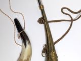 a horn and a hornhorn on a white surface