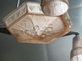 a light that is hanging from the ceiling in the room