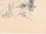 a picture of a drawing of a cow in a field