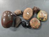 a lot of rocks that are sitting on a table