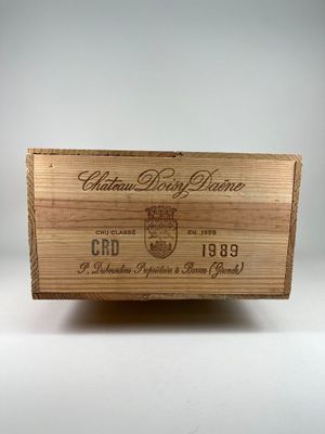 a close up of a wooden box with a label on it