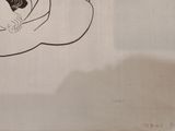 a drawing of a woman with a guitar on the wall