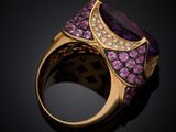 an amethorate and diamond ring, by van cleef