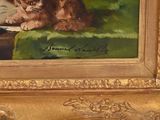 a painting of a cat that is sitting on a table