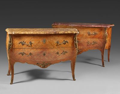 a pair of louis xv style commodes