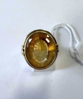 Travail art déco belle bague en or 14 k sertie d’une importa…