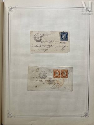 an open book with a picture of two stamps on it