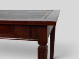 a small table with a marble top on a white background