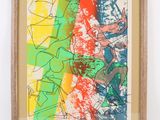 an image of a picture of a colorful painting on a white wall