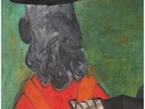 an image of a painting of a man with a top hat and a cane