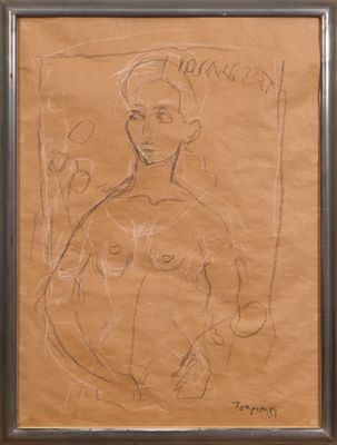 une image représentant le dessin d'une femme tenant une fleur à la main