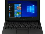 un ordinateur portable noir avec un clavier bleu à l'écran