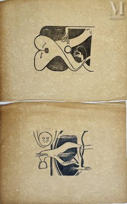 Erik MARTIN (XX°) Suite de 4 bois gravés.