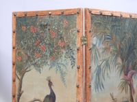 Paravent polyptyque en bois, métal et toile peinte à décor d… (photo 2)