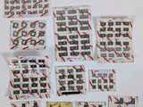 a picture of a bunch of stamps on a table
