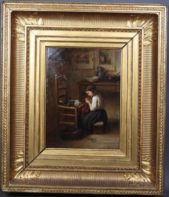 une image d'un tableau représentant une femme assise sur une chaise