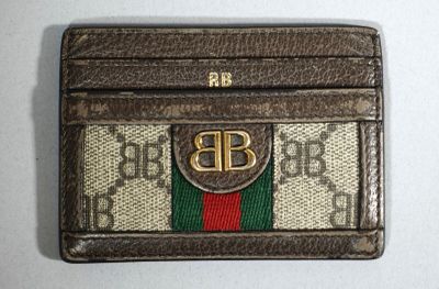 BALANCIAGA Porte carte en cuir marron