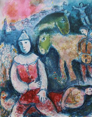 Marc CHAGALL (d'après) : Les paysans. KSP, Paris -Tokyo