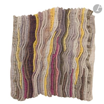 a close up of a multicolored rug on a white background