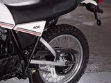 a motorcycle that is parked in a garage