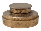 an image of a set of three metal containers with lids