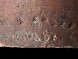 a brick with writing on it sitting on a table