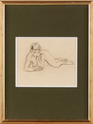 une image représentant le dessin d'une femme allongée sur le ventre