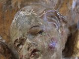 a close up of a statue of a woman with a baby