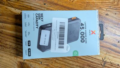 a box with a barcode on it sitting on a table