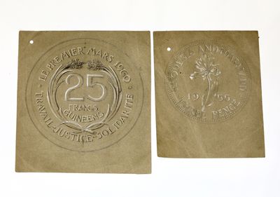 two commemorative medallions of the 25th anniversary of the united states