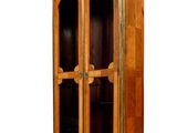 an image of a tall wooden cabinet with glass doors