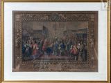 framed picture of a painting of a group of people in a room