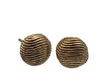 pair of gold plated earrings with wavy design