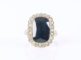 a blue sapphire and diamond ring