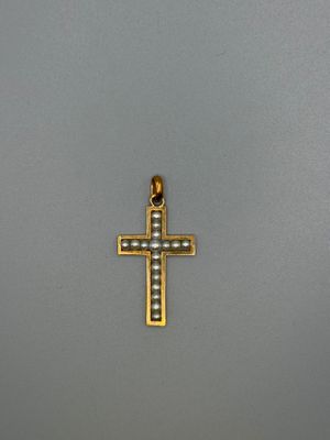 an image of a cross on a gray surface