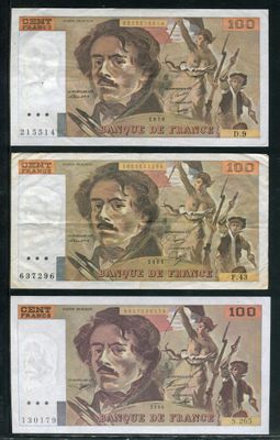 trois billets de banque différents portant l'image d'un homme et d'une femme