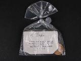 a bag of cookies with a note attached to it