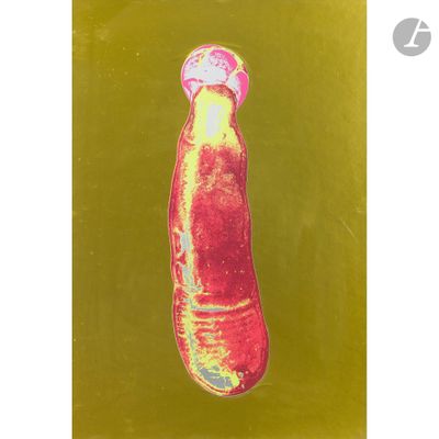 an image of a painting of a bottle of soda on a yellow background