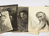 several drawings of a man with a beard and a woman with a beard and a man with a beard and a woman with a beard and a man with a beard