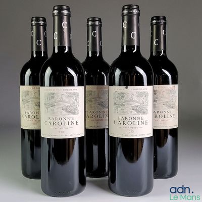 quatre bouteilles de vin rouge sont alignées