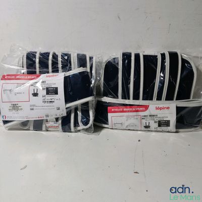 several pieces of luggage are wrapped in plastic and ready to be shipped