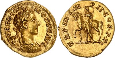 a gold coin with an image of a man on a horse