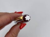 a person holding a ring with a star on it