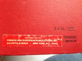 a red box with a sticker on it that says french and european publications inc