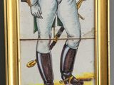 a picture of a painting of a man in a military uniform